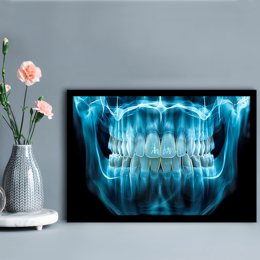 Panoramic X Ray Jaw Art Prints, Snow White Healthy Teeth, Dental Office Decor, Framed Art Print, Picture Framed