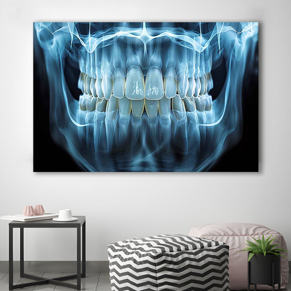Panoramic X Ray Jaw Canvas Print, Snow white Healthy Teeth, Dental Office Decor, Cavas Print Wall Art Hom Decor
