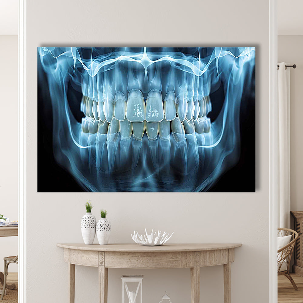 Panoramic X Ray Jaw Canvas Print, Snow white Healthy Teeth, Dental Office Decor, Cavas Print Wall Art Hom Decor