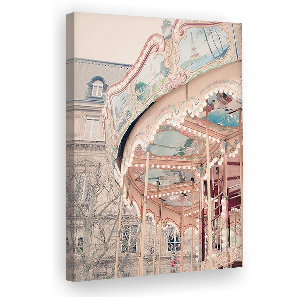 Paris Carousel Wall Art Print Paris Photography Nursery Wall Art Merry Go Round Art, Canvas Prints Wall Art