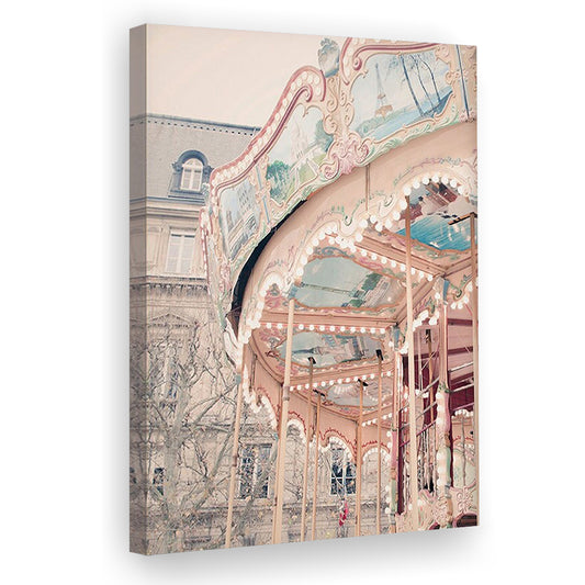 Paris Carousel Wall Art Print Paris Photography Nursery Wall Art Merry Go Round Art, Canvas Prints Wall Art