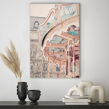 Paris Carousel Wall Art Print Paris Photography Nursery Wall Art Merry Go Round Art, Canvas Prints Wall Art