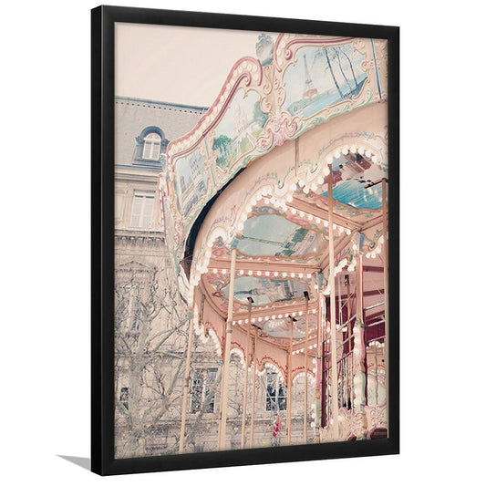 Paris Carousel Wall Art Print Paris Photography Nursery Wall Art Merry Go Round Art, Framed Art Prints Wall Decor