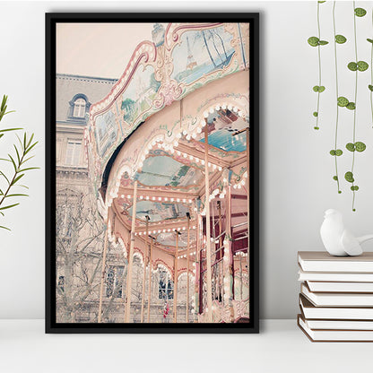 Paris Carousel Wall Art Print Paris Photography Nursery Wall Art Merry Go Round Art, Framed Canvas Prints Wall Art