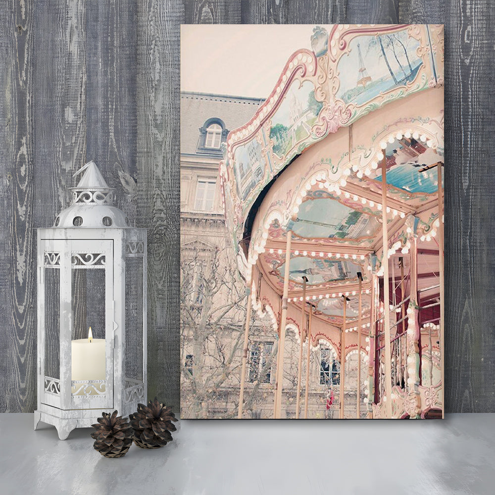 Paris Carousel Wall Art Print Paris Photography Nursery Wall Art Merry Go Round Art, Canvas Prints Wall Art