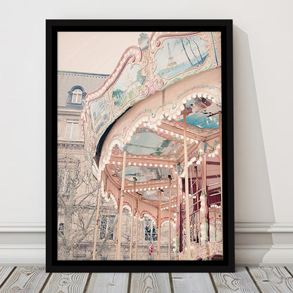 Paris Carousel Wall Art Print Paris Photography Nursery Wall Art Merry Go Round Art, Framed Canvas Prints Wall Art
