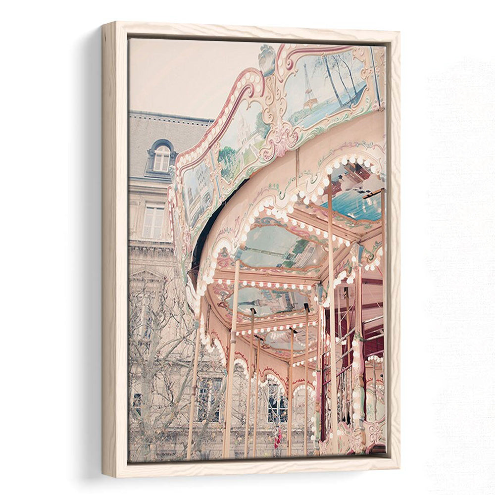 Paris Carousel Wall Art Print Paris Photography Nursery Wall Art Merry Go Round Art, Framed Canvas Prints Wall Art