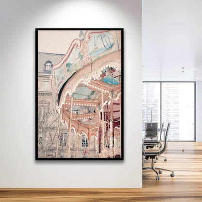 Paris Carousel Wall Art Print Paris Photography Nursery Wall Art Merry Go Round Art, Framed Art Prints Wall Decor