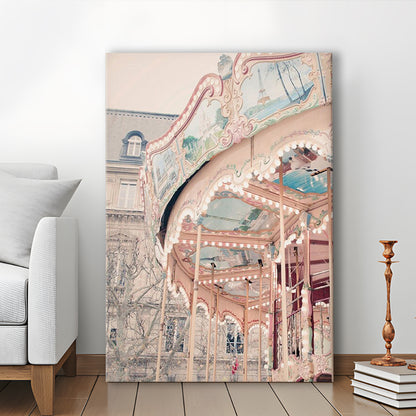Paris Carousel Wall Art Print Paris Photography Nursery Wall Art Merry Go Round Art, Canvas Prints Wall Art
