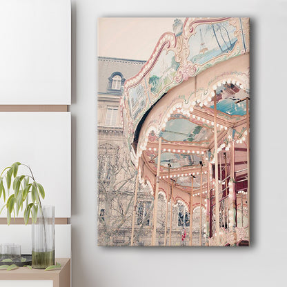 Paris Carousel Wall Art Print Paris Photography Nursery Wall Art Merry Go Round Art, Canvas Prints Wall Art