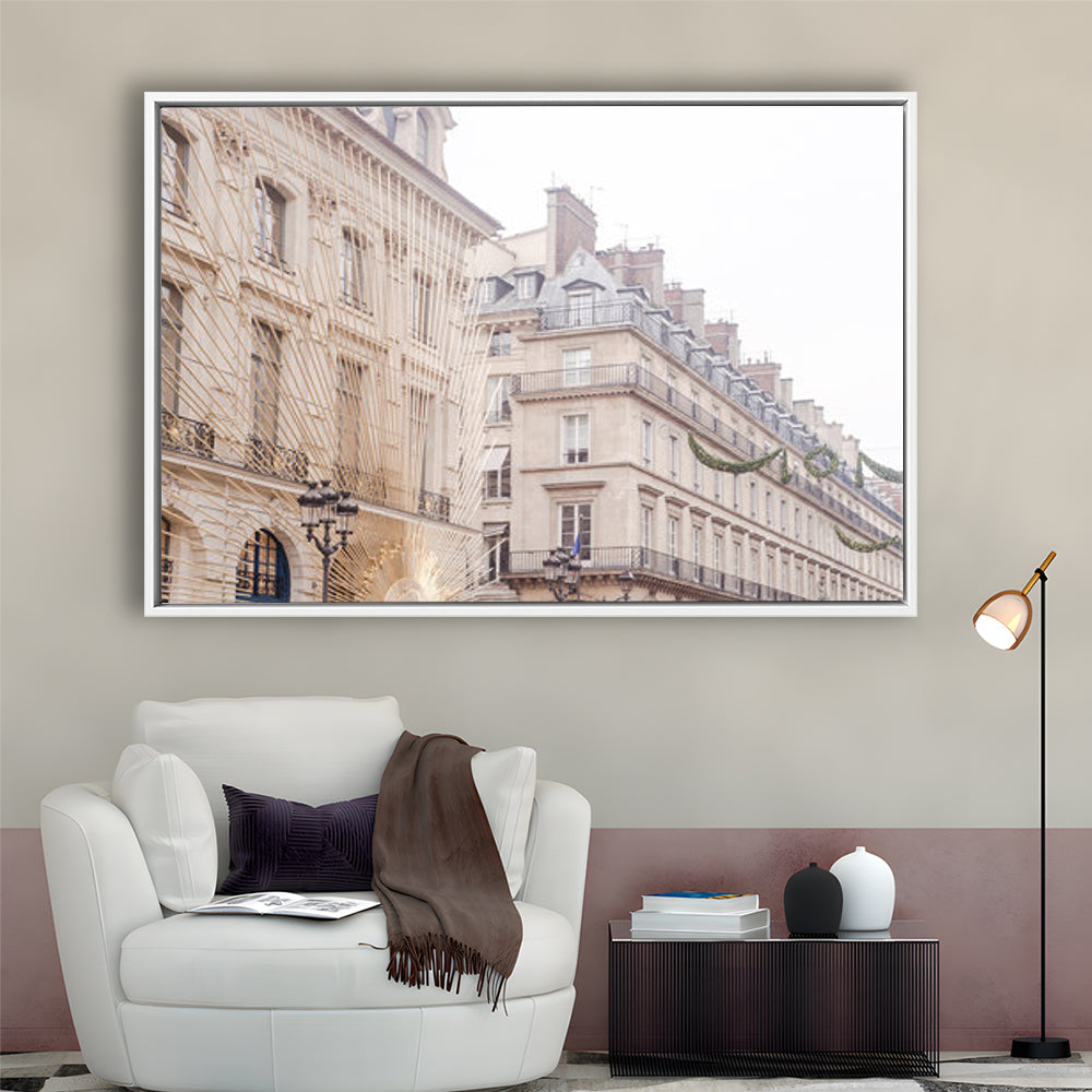 Paris Christmas Photography Print, Paris Print, Paris Christmas Print, Floating Framed Canvas Print Wall Art
