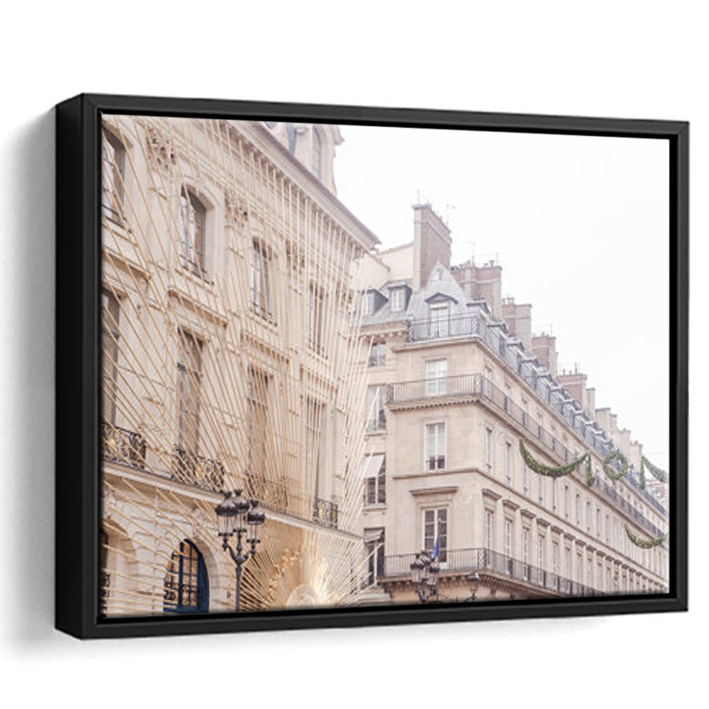 Paris Christmas Photography Print, Paris Print, Paris Christmas Print, Floating Framed Canvas Print Wall Art