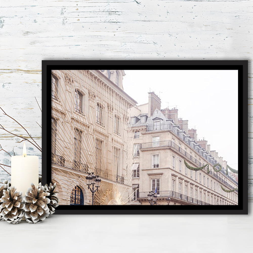 Paris Christmas Photography Print, Paris Print, Paris Christmas Print, Floating Framed Canvas Print Wall Art