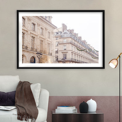 Paris Christmas Photography Print, Paris Print, Paris Christmas Print, Framed Art Print White Border Wall Decor