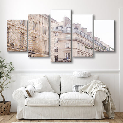Paris Christmas Photography Print, Paris Print, Paris Christmas Print, Mixed Panels Canvas Print Wall Art