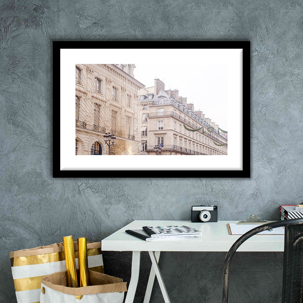 Paris Christmas Photography Print, Paris Print, Paris Christmas Print, Framed Art Print White Border Wall Decor