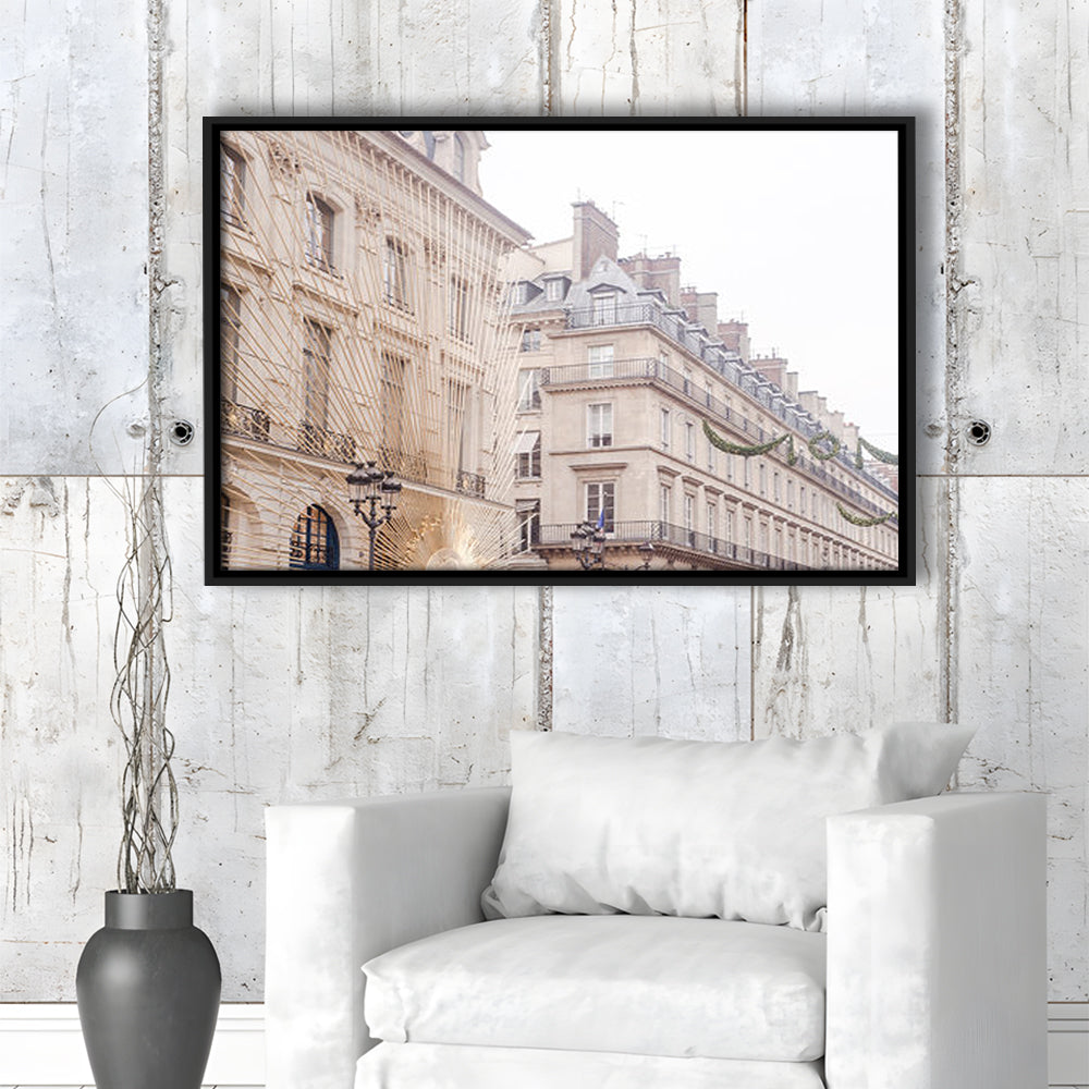 Paris Christmas Photography Print, Paris Print, Paris Christmas Print, Floating Framed Canvas Print Wall Art