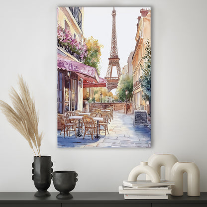 Paris Cityscape Watercolor Art Print, Cafe Watercolor Art Print, Travel Art, Gift Idea, Canvas Print, Canvas Decor