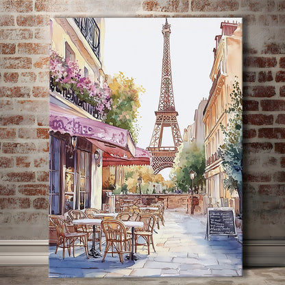 Paris Cityscape Watercolor Art Print, Cafe Watercolor Art Print, Travel Art, Gift Idea, Canvas Print, Canvas Decor