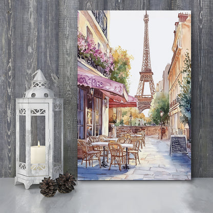 Paris Cityscape Watercolor Art Print, Cafe Watercolor Art Print, Travel Art, Gift Idea, Canvas Print, Canvas Decor