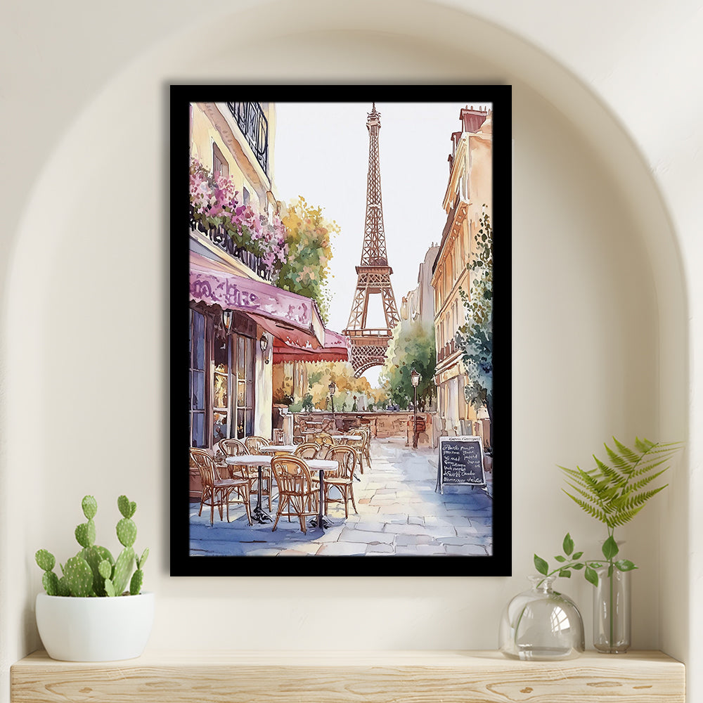 Paris Cityscape Watercolor Art Print, Cafe Watercolor Art Print, Travel Art, Gift Idea, Framed Art Print, Fine Art Print