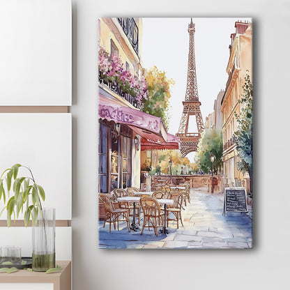 Paris Cityscape Watercolor Art Print, Cafe Watercolor Art Print, Travel Art, Gift Idea, Canvas Print, Canvas Decor