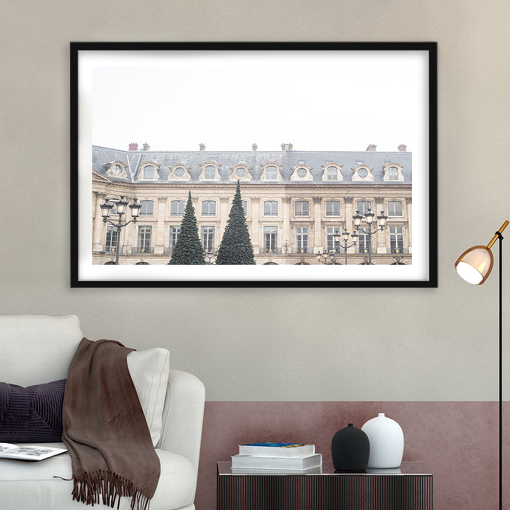 Paris Photography Print Paris Wall Print Place Vendome Print Paris Print, Framed Art Print White Border Wall Decor