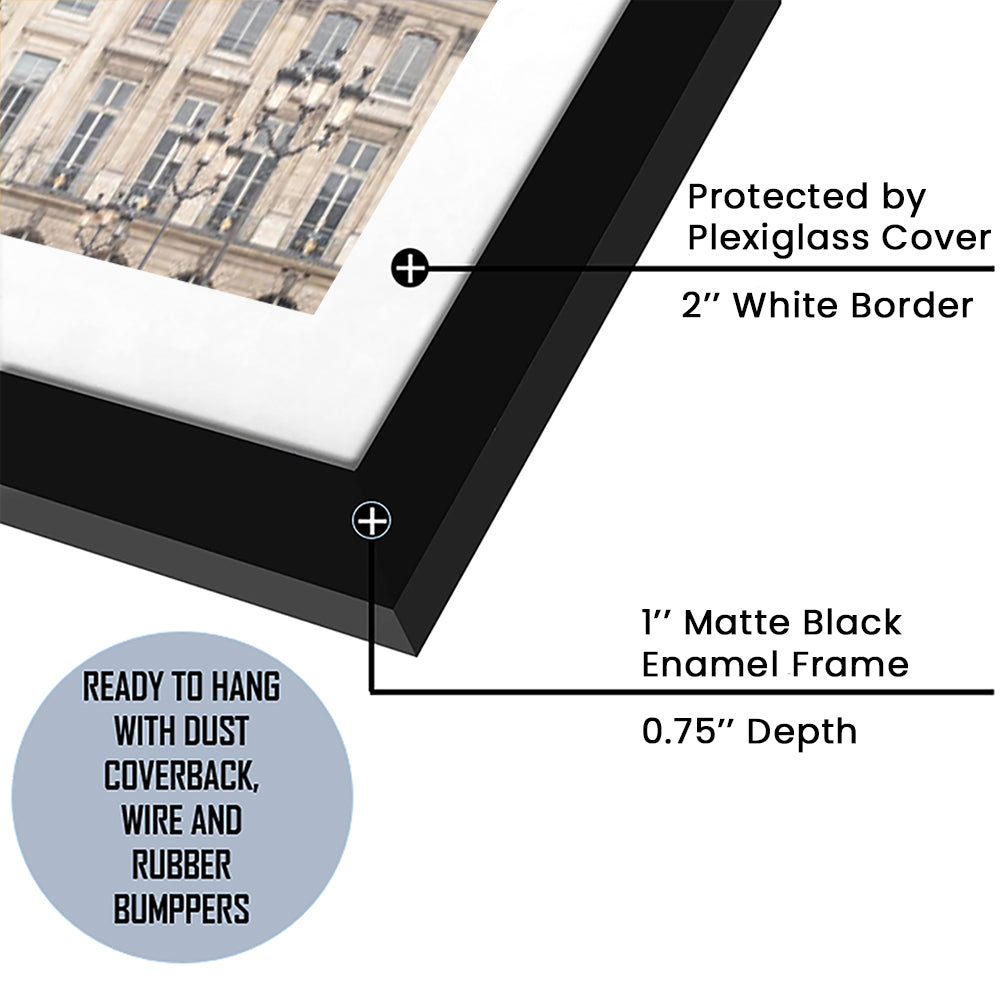 Paris Photography Print Paris Wall Print Place Vendome Print Paris Print, Framed Art Print White Border Wall Decor