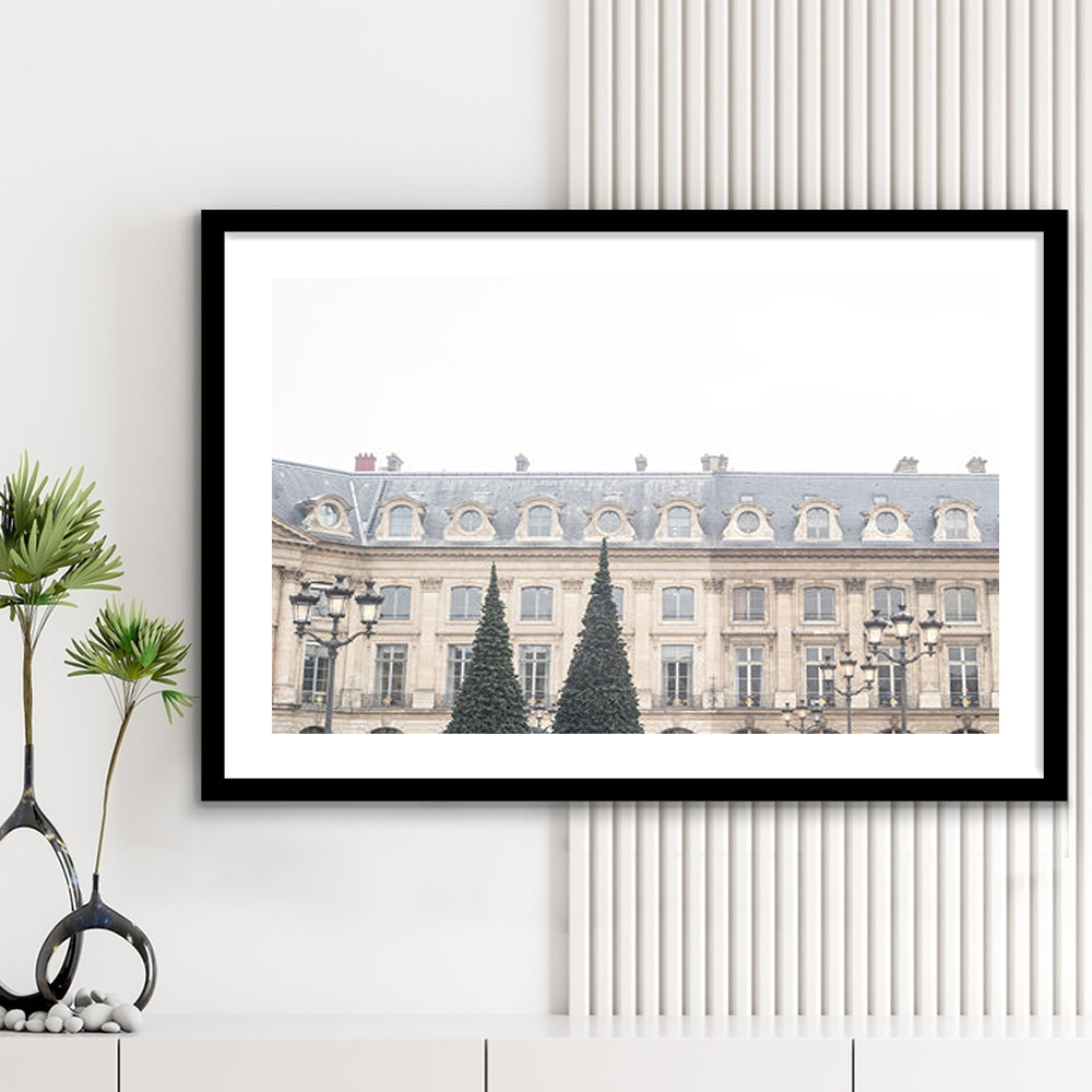 Paris Photography Print Paris Wall Print Place Vendome Print Paris Print, Framed Art Print White Border Wall Decor