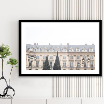 Paris Photography Print Paris Wall Print Place Vendome Print Paris Print, Framed Art Print White Border Wall Decor