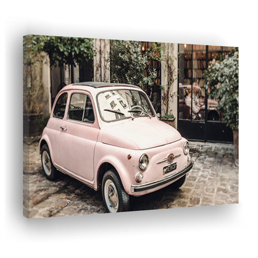 Paris Print Pink Car Print Paris Photography, Canvas Art Decor Print, Painting Art, Canvas Print Wall Art Home Decor