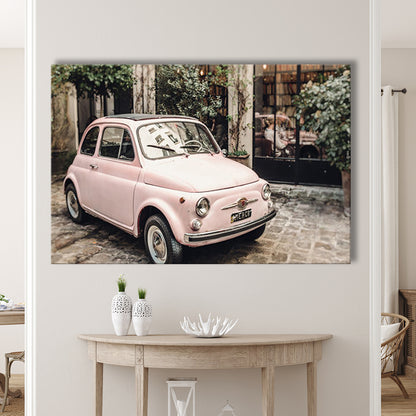 Paris Print Pink Car Print Paris Photography, Canvas Art Decor Print, Painting Art, Canvas Print Wall Art Home Decor