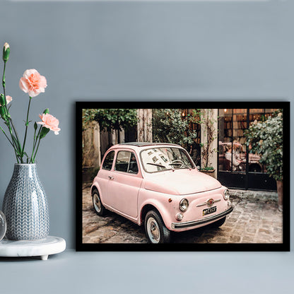 Paris Print Pink Car Print Paris Photography, Framed  Print, Painting Art, Framed Art Print Wall Decor, Framed Picture