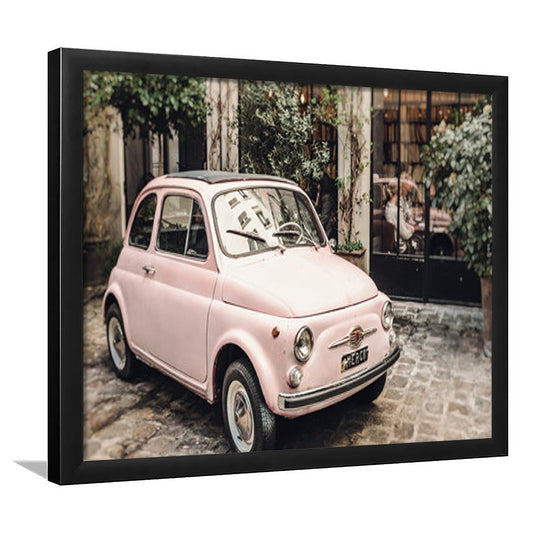 Paris Print Pink Car Print Paris Photography, Framed  Print, Painting Art, Framed Art Print Wall Decor, Framed Picture
