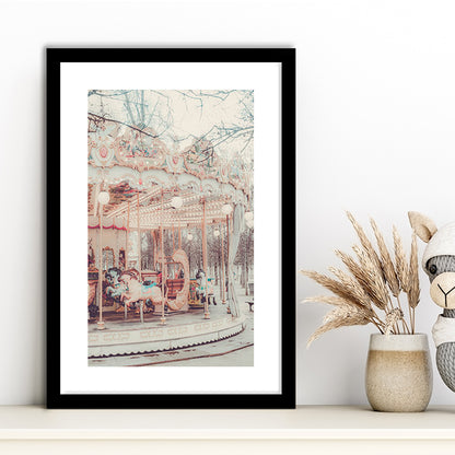 Paris Wall Print, Paris Photography Print, Paris Carousel Print, Paris Nursery Wall Art, Framed Art Prints White Border Wall Art