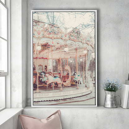 Paris Wall Print, Paris Photography Print, Paris Carousel Print, Paris Nursery Wall Art, Framed Canvas Prints Wall Art