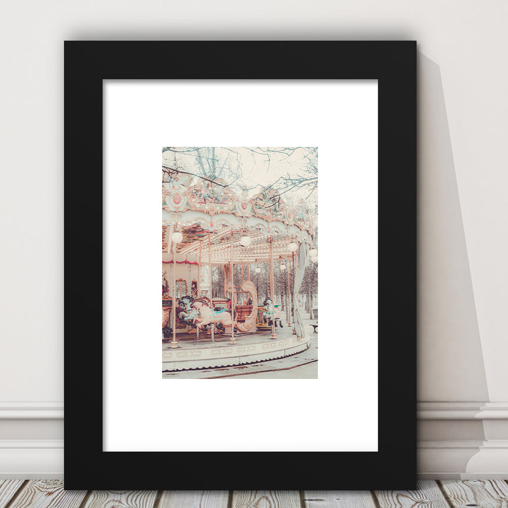 Paris Wall Print, Paris Photography Print, Paris Carousel Print, Paris Nursery Wall Art, Framed Art Prints White Border Wall Art