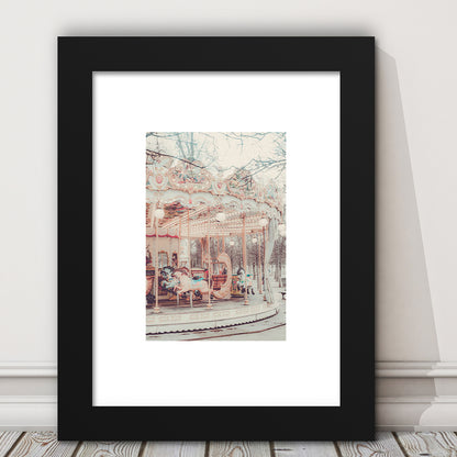 Paris Wall Print, Paris Photography Print, Paris Carousel Print, Paris Nursery Wall Art, Framed Art Prints White Border Wall Art