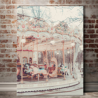 Paris Wall Print, Paris Photography Print, Paris Carousel Print, Paris Nursery Wall Art, Canvas Prints Wall Art