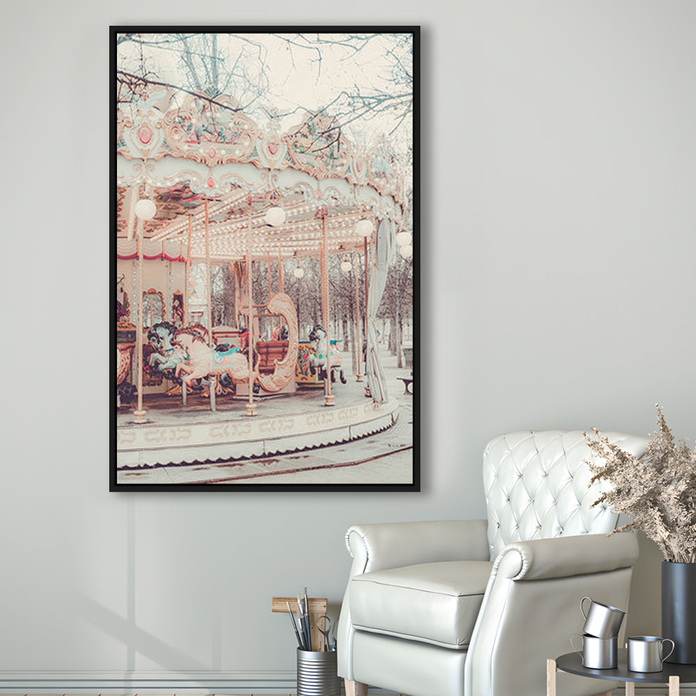 Paris Wall Print, Paris Photography Print, Paris Carousel Print, Paris Nursery Wall Art, Framed Canvas Prints Wall Art