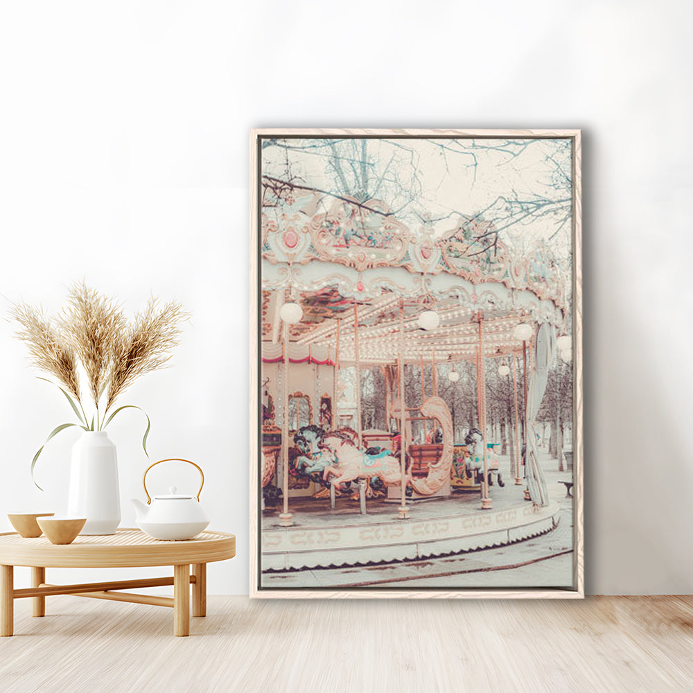 Paris Wall Print, Paris Photography Print, Paris Carousel Print, Paris Nursery Wall Art, Framed Canvas Prints Wall Art