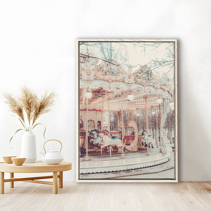 Paris Wall Print, Paris Photography Print, Paris Carousel Print, Paris Nursery Wall Art, Framed Canvas Prints Wall Art