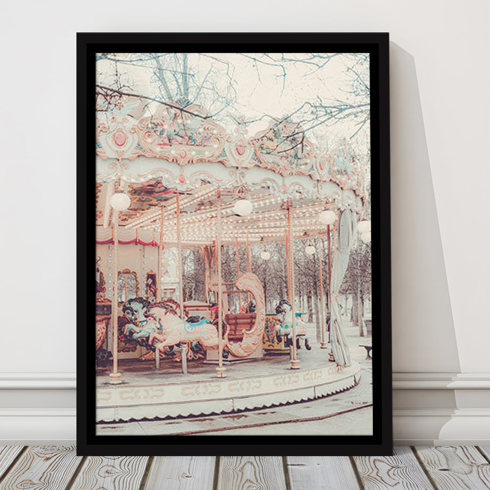Paris Wall Print, Paris Photography Print, Paris Carousel Print, Paris Nursery Wall Art, Framed Canvas Prints Wall Art