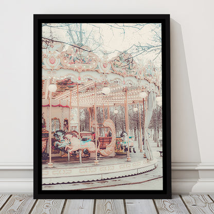Paris Wall Print, Paris Photography Print, Paris Carousel Print, Paris Nursery Wall Art, Framed Canvas Prints Wall Art
