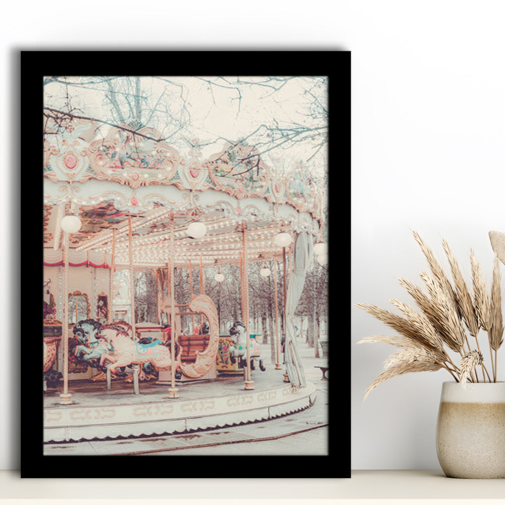 Paris Wall Print, Paris Photography Print, Paris Carousel Print, Paris Nursery Wall Art, Framed Art Prints Wall Decor