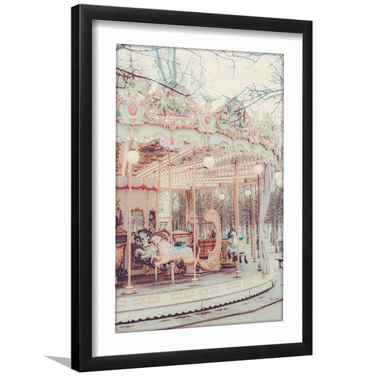 Paris Wall Print, Paris Photography Print, Paris Carousel Print, Paris Nursery Wall Art, Framed Art Prints White Border Wall Art