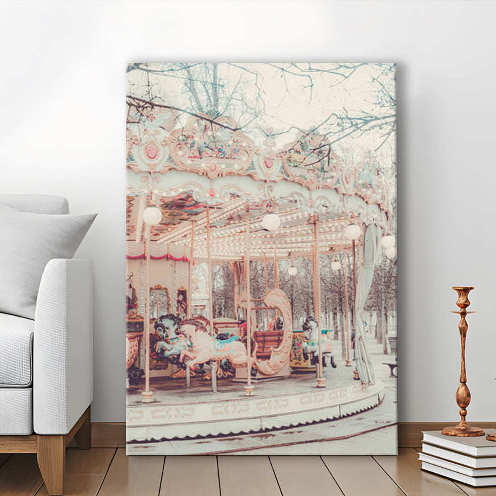 Paris Wall Print, Paris Photography Print, Paris Carousel Print, Paris Nursery Wall Art, Canvas Prints Wall Art