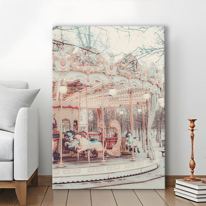 Paris Wall Print, Paris Photography Print, Paris Carousel Print, Paris Nursery Wall Art, Canvas Prints Wall Art