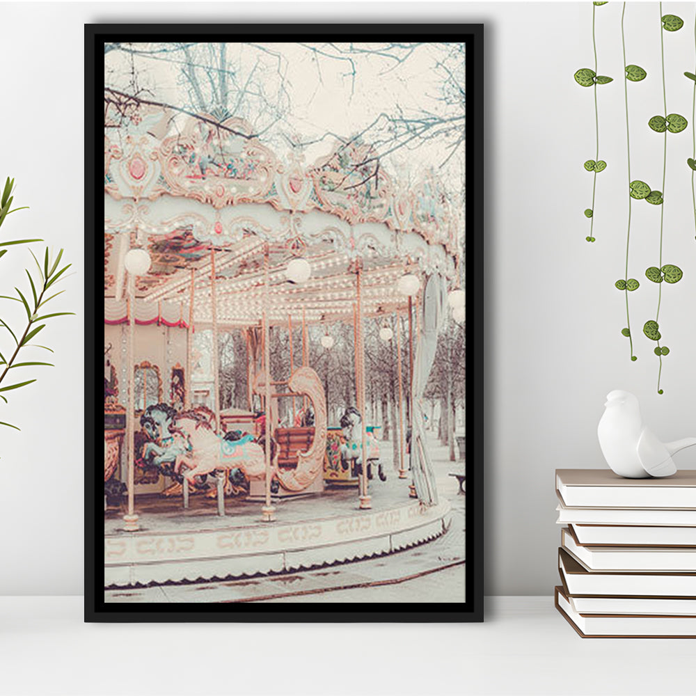 Paris Wall Print, Paris Photography Print, Paris Carousel Print, Paris Nursery Wall Art, Framed Canvas Prints Wall Art