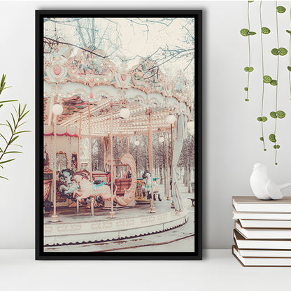 Paris Wall Print, Paris Photography Print, Paris Carousel Print, Paris Nursery Wall Art, Framed Canvas Prints Wall Art